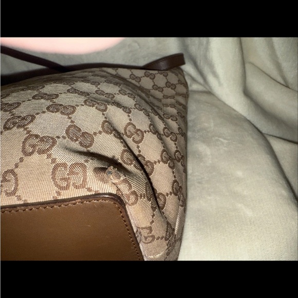 Gucci Beige and Brown Monogram Tote - Picture 6 of 12